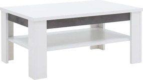 Ława z Półką do Salonu NOVO 102 cm Biała / beton Nowoczesna