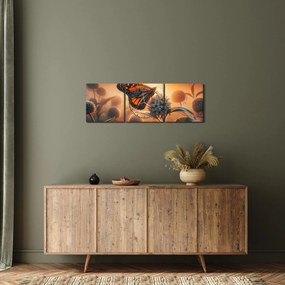 Obraz – Motyl w zachodzącym słońcu (z zegarem) (90x30 cm)