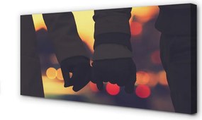 Zdjęcie na płótnie Dłonie w Blasku Świateł