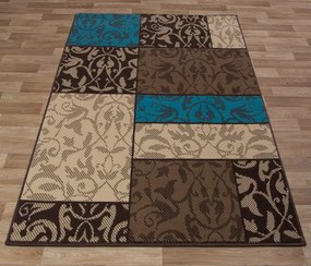 Dywan nowoczesny Luna Elements  Patchwork  Brązowo-Niebieski 160 cm x 225 cm