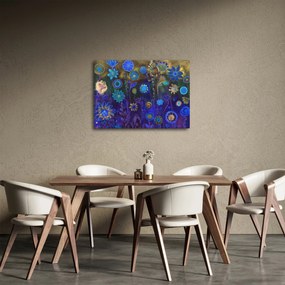 Obraz ciemnoniebieskich kwiatów (70x50 cm)