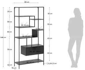 Czarny regał Kave Home Shantay