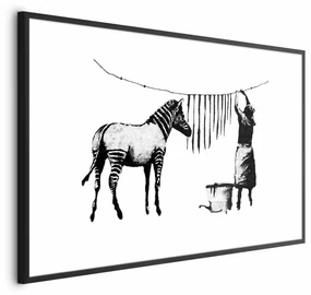 Plakat Banksy: Pranie 60x40 cm z ramą czarną z marginesem ARTGEIST B