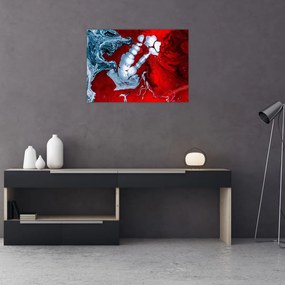 Obraz na szkle abstrakcyjnych plam (70x50 cm)