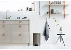 Szary stalowy kosz na śmieci z pedałem 20 l NewIcon – Brabantia