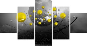 Obraz - żółte abstrakcyjne kule (125x70 cm)