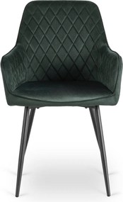 Krzesło Tapicerowane do Jadalni BRESSO Zielone Welurowe Nowoczesne Loft