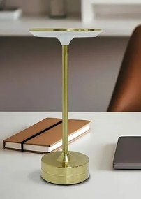 Minimalistyczna lampa stołowa złota - K616-Rawino