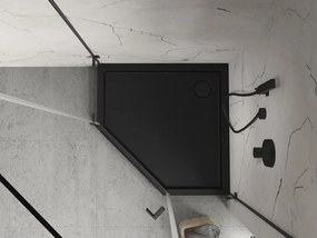 Mexen Flow+ brodzik pięciokątny 80 x 80 cm, czarny mat - 46P708080H