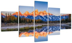 Obraz ośnieżonych szczytów górskich (125x70 cm)