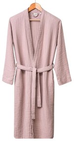 Różowy szlafrok muślinowy w rozmiarze S/M Kimono – Foutastic