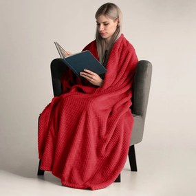 Czerwony koc z mikrowłókna DecoKing Henry, 220x240 cm