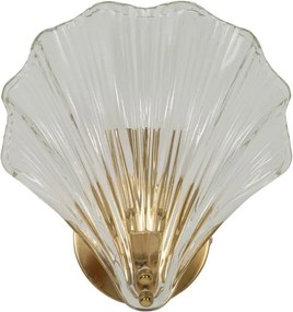 Szklany kinkiet w kolorze złota Da Muro Shell – Mauro Ferretti