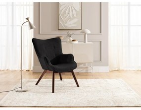 Czarny sztruksowy fotel Niko – Ropez