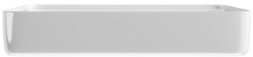 Umywalka ceramiczna nablatowa prostokątna biała bez otworu na baterię 76 x 41 cm KLUDE