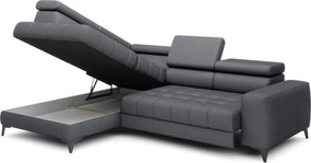 Narożnik BAGGIO Lewostronny z funkcją spania, wolnostojący tkanina LETTO 93 Ciemnoszary WERSAL