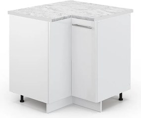 Szafka narożna biały wysoki połysk 80.5x60x82 fame-line