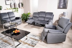 Sofa rozkładana SPENCER 3 VELVET szara SIGNAL