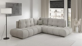 Masseno Narożnik DUCA z funkcją spania i pojemnikiem na pościel Narozniki L, Rozkładana sofa - Jasnoszary, FLOW 16