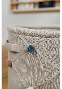 Jasnobrązowy tekstylny dziecięcy kosz na zabawki ø 30x35 cm Taupe – Kindsgut
