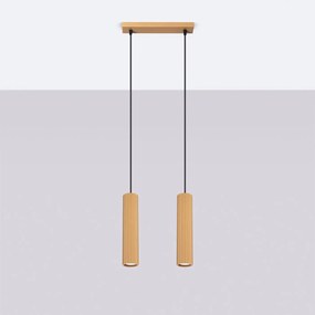 Lampa wisząca KARBON 2 złota ryflowana SOLLUX  LIGHTING