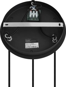 Lampa wisząca art deco czarna z przydymionym szkłem okrągła 3-światłowa - Vidro