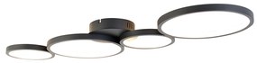 Lampa sufitowa czarna z diodą LED 3-stopniowy ściemniacz 4-światła - Lupolo