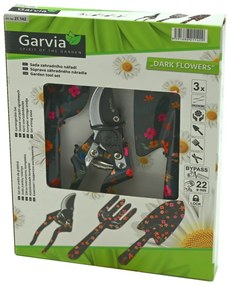 Garvia Zestaw narzędzi ogrodniczych 3 szt. DarkFlowers