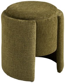 Puf z tkaniny szenilowej w kolorze khaki Walsdorf – House Nordic