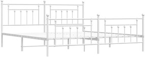 Białe metalowe łóżko małżeńskie 180x200 cm H5-E08