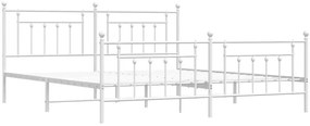 Białe metalowe łóżko małżeńskie 180x200 cm - Ringo