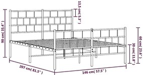 Białe podwójne metalowe łóżko 140x200 Baresi