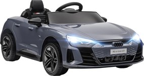 HOMCOM Elektryczne auto dla dzieci z pilotem, pasem bezpieczeństwa, sygnałem dźwiękowym, muzyką, reflektorami, do 5 km/h, 3-5 lat, Szary