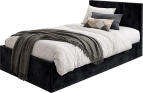 Czarne welwetowe łóżko młodzieżowe R4-W96