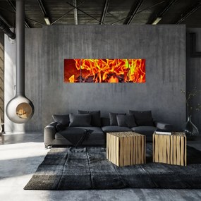 Obraz płonących węgli (170x50 cm)