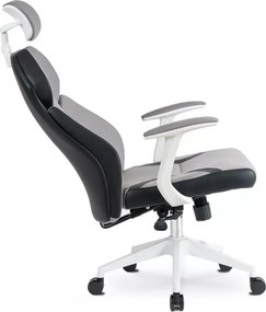 Fotel biurowy ergonomiczny obrotowy Duncan szary czarny regulowany zagłówek multiblock
