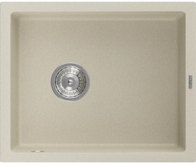 Mexen Pedro zlewozmywak granitowy 1-komorowy 560 x 460 mm, beżowy, syfon chrom - 6508561000-69