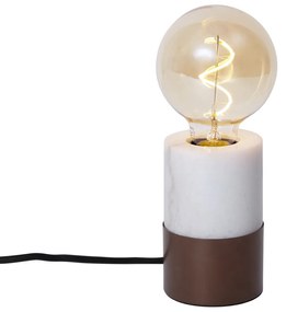 Nowoczesna lampa stołowa brązowa z białym marmurem - Marissa