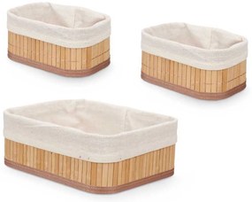 Koszyki do łazienki bambusowe VIVID, 3 sztuki