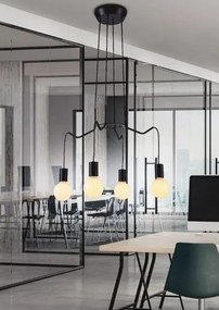 Czarna wisząca lampa loftowa K147 L4-C30