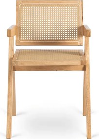 Krzesło Drewniane MADERA Dąb/Beż Ażurowe Klasyczne Retro