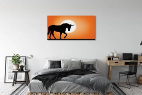 Zdjęcie na płótnie Zachód Słońca z Jednorożcem