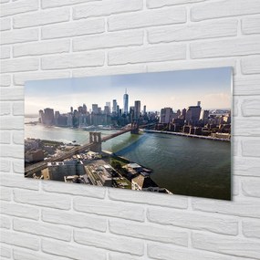 Panel szklany do Kuchni Architektura Miasta: Most i Wieżowce