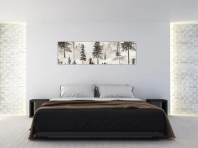 Obraz - Las z niedźwiedziami (170x50 cm)