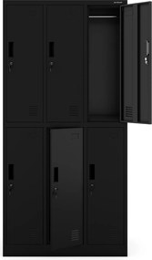 Szafa socjalna 6-skrytkowa Igor 90x45x185 cm, czarna