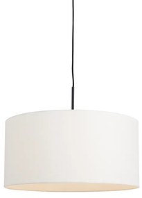 Lampa wisząca czarna klosz biały 50cm - Combi Nowoczesny Oswietlenie wewnetrzne