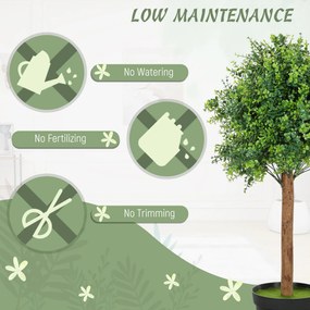 HOMCOM Sztuczny Bukszpan 90cm, Sztuczna Roślina w Doniczce do salonu