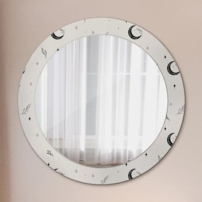 Lustro dekoracyjne okrągłe Doodle rośliny kwiatowe