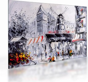 Obraz na szkle - Ulica w Paryżu, obraz olejny (70x50 cm)
