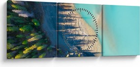Obraz - Widok na jezioro (z zegarem) (90x30 cm)